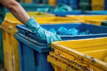 Clean planet -sorting rubbish conceptual picture, social responsibility and civic cleaning, recycling of plastic bottles and community cleanup efforts for a sustainable future