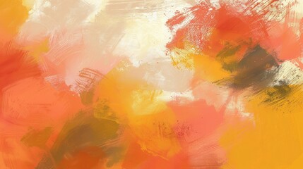 Obraz premium Abstract Orange, Yellow, and Brown Brushstrokes.