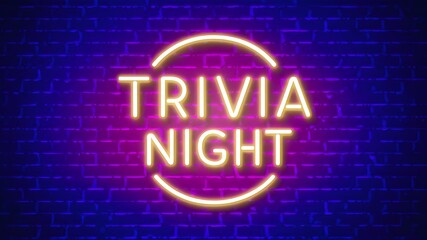 vector illustration of a neon sign displaying "Trivia Night" in bold, eye-catching letters.