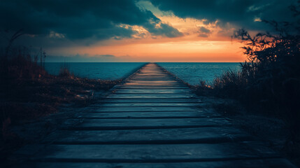 Obraz premium pier at sunset