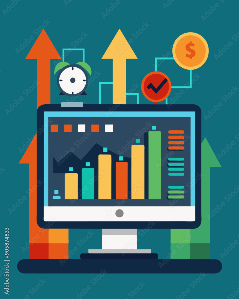 Poster a stock market ticker constantly updating with numbers and figures helping investors make informed d