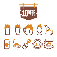 beer icon set Alcoholic beverage Vector