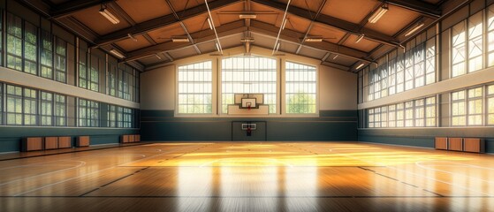 Interior of a multipurpose school sport hall