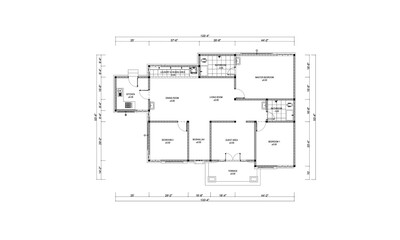 Floor Plan 1 Story House 10 x 15 m
