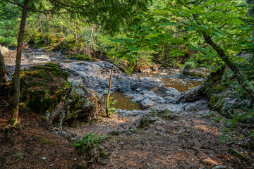 Details of the rock and waterfalls with Amnicon State Park, Wisconsin