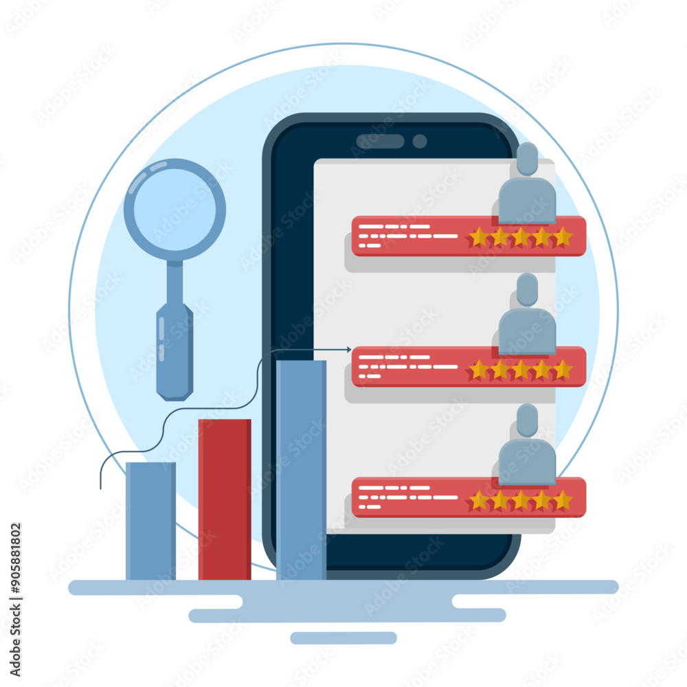 Poster concept of search analysis, marketing tools, website traffic, marketing reports, analytics analyzing
