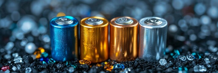 Mineral Elements in Lithium-ion Batteries: A Key Component for Energy Storage and Device Sustainability, Highlighting Lithium, Cobalt, Nickel, Manganese, and Graphite.