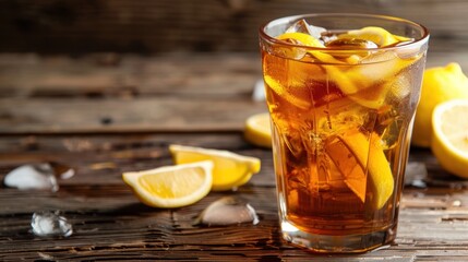 Iced Tea with Lemon and Ice.
