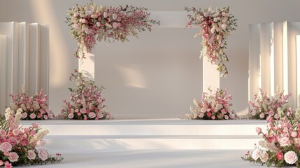 Elegant White Floral Wedding Arch.