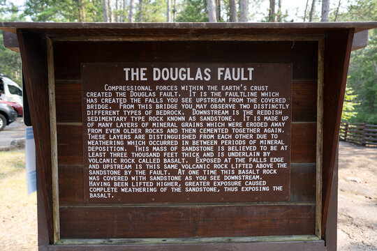 Descriptive sign of the Douglas Fault located in the Amnicon State Park