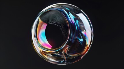 Colorful Abstract 3D Sphere on Dark Background