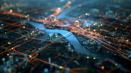 City Map Connects Interconnected Transportation Routes Efficiently