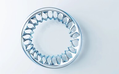 Futuristic Silver Circular Abstract Art