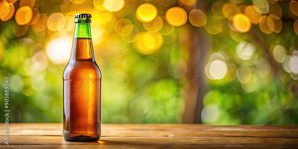 Canvas Prints Bottle of beer on blurred background, alcohol, beverage, drink, pub, refreshment, brewery, glass, cold, foam, cheers, liquid, frothy