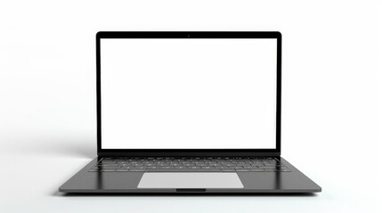Open laptop with a clean screen on a white background