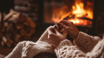 Person knitting a sweater