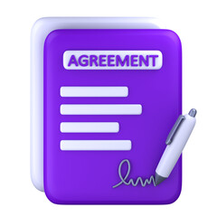 Agreement Paper 3D Illustration for uiux, web, app, presentation, etc