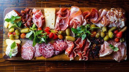 Gourmet Cheese, Meat, and Fruit Platter.