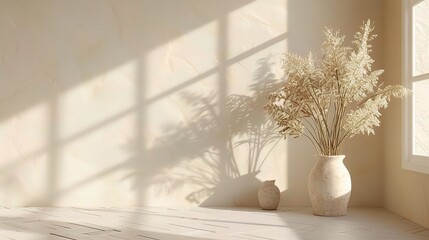 Sunlit Serenity:  A Minimalist Interior Design Scene 
