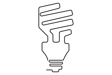 Light bulb isolated on white light bulb one line outline vector art illustration
