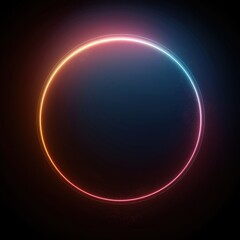 Obraz premium Glowing Neon Circle on Dark Background