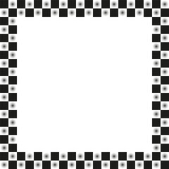 Checkered border frame. Black and white. Square pattern. Vector illustration.