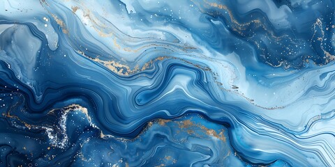 Obraz premium Blue acrylic abstract pattern, background