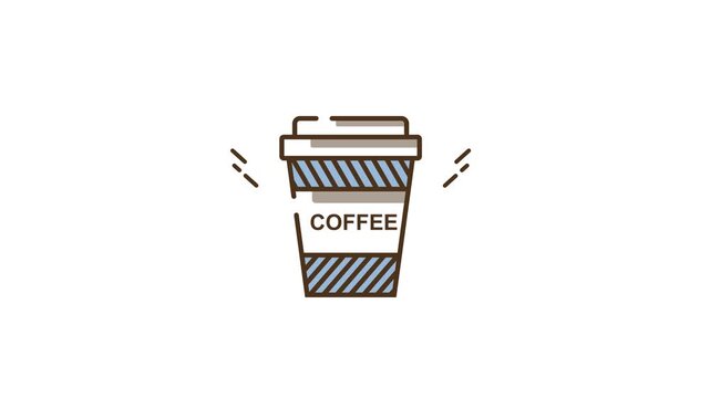 coffee cup swaying, animation video.