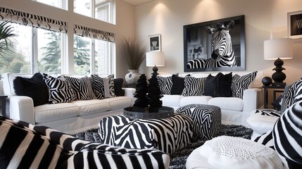 Zebra-Inspired Home Decor: Incorporating zebra patterns in home furnishings and decor.