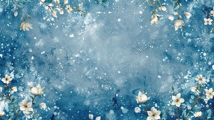 Blue Watercolor Floral Background: A delicate and dreamy watercolor background with white blossoms and a soft blue hue. Perfect for wedding invitations, stationery, and other creative projects.