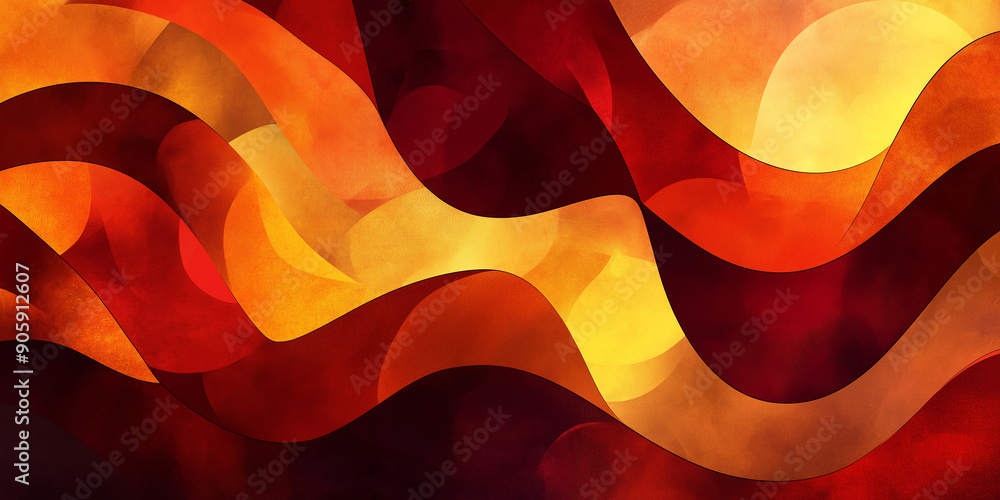Poster Abstract background with wavy shapes creating a stylish design