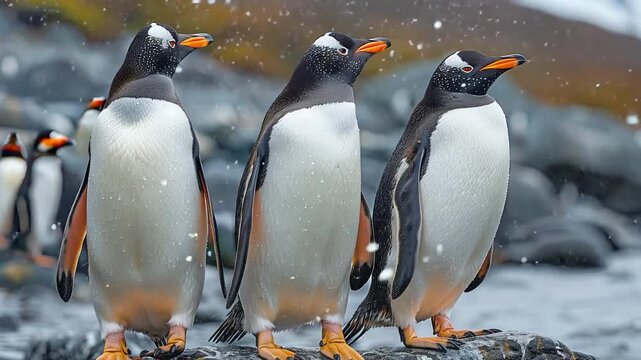 A Colony Of Gentoo Penguins In Tierra del Fuego, Argentina's Isla Martillo