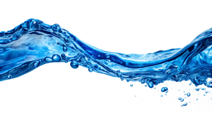 Blue Water splash on transparent background
