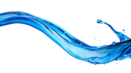 Blue Water splash on transparent background