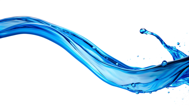 Blue Water splash on transparent background
