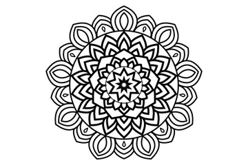 Mandala design, Floral circular mandala design, black and white background with mandala design