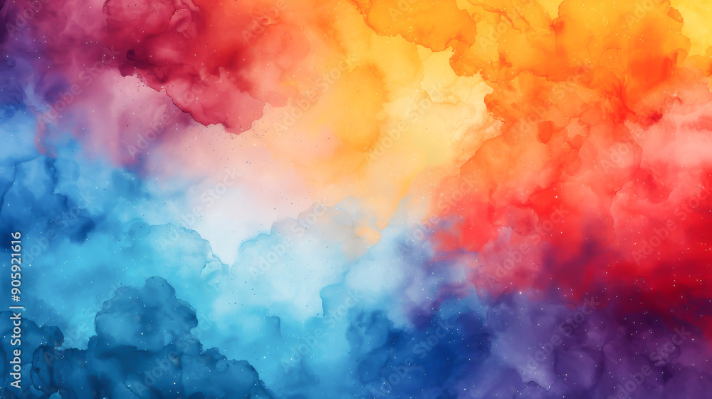Poster colorful clouds blend seamlessly, creating a vibrant and dynamic abstract background for creative pr