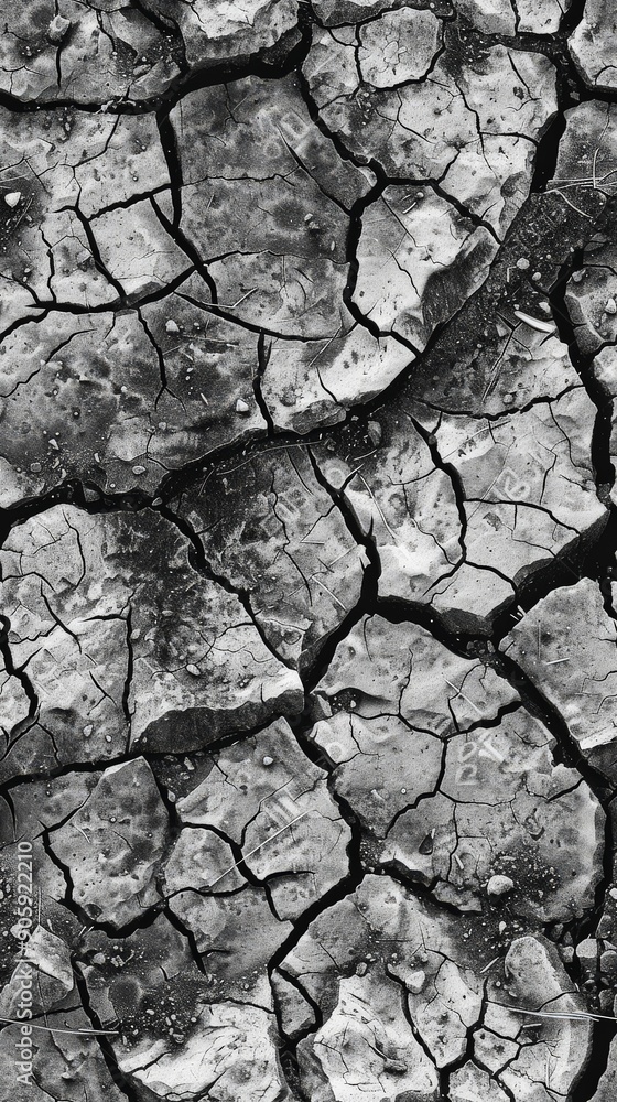 Poster a striking stone texture featuring intricate cracks and patterns for design use
