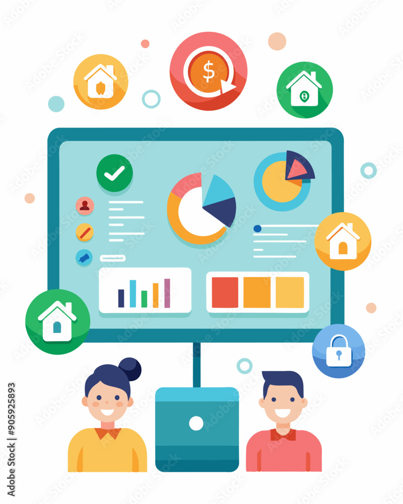 Poster a virtual dashboard with buttons for each area of expenses allowing the family to easily view and tr