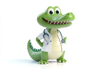 Fototapeta premium Crocodile with doctor costume