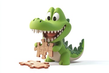 Fototapeta premium Crocodile with a puzzle