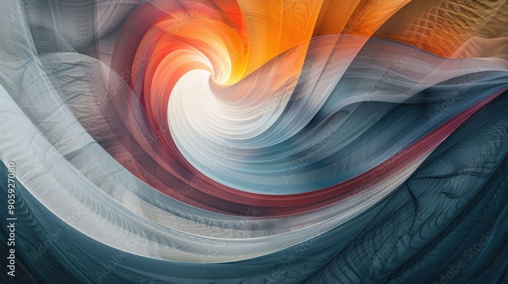 Poster mesmerizing abstract art with fluid oscillating waves of vibrant color and gradient patterns creatin