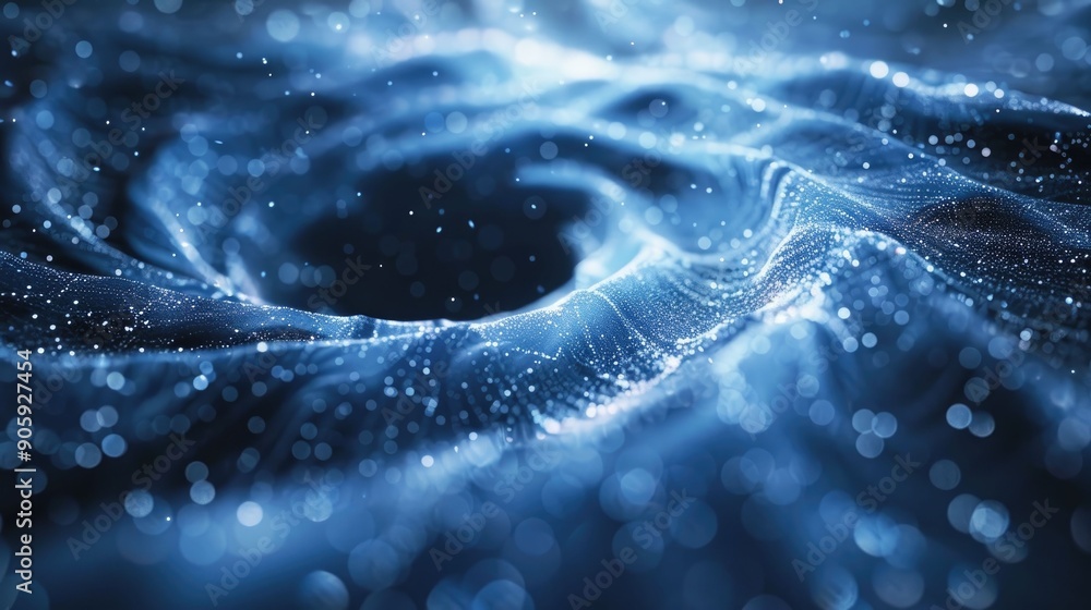 Poster mesmerizing abstract digital art with tranquil audio waves and meditative tempo visuals ethereal glo
