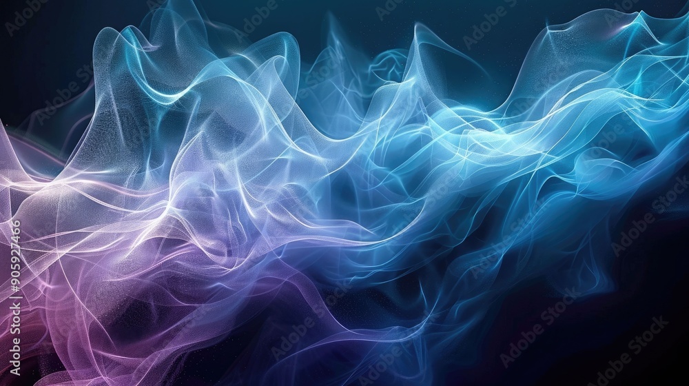 Poster mesmerizing audio waves with mesmerizing visuals evoking a tranquil meditative atmosphere the dynami