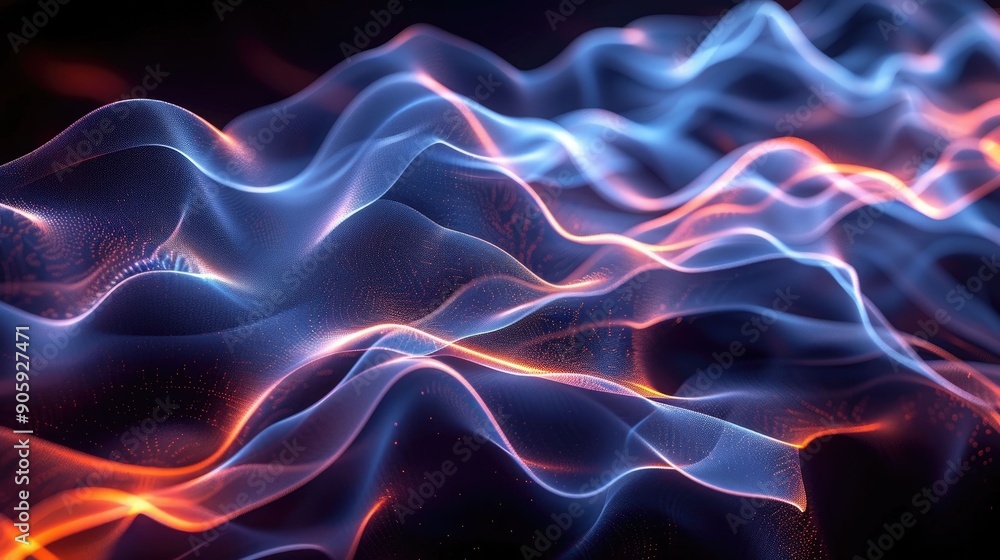 Aufkleber mesmerizing audio waves with serene meditative visuals evoking a tranquil calming and contemplative 