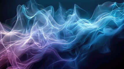 Obraz premium Mesmerizing audio waves with mesmerizing visuals evoking a tranquil meditative atmosphere The dynamic flowing gradients and abstract patterns create a harmonious soothing sensory experience