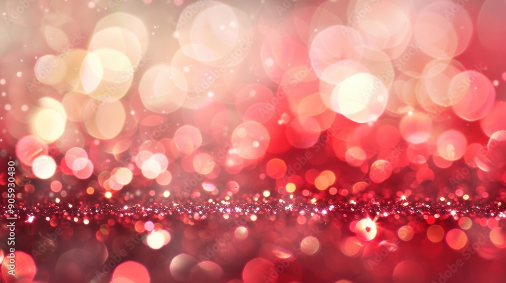 Poster a dazzling red glitter backdrop with vibrant bokeh creating a festive atmosphere for various celebra