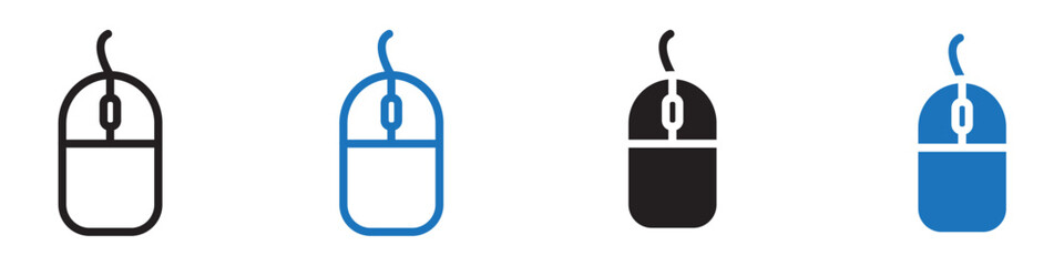 Mouse icon sign set in outline style graphics design