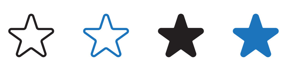 Obraz premium Star icon sign set in outline style graphics design