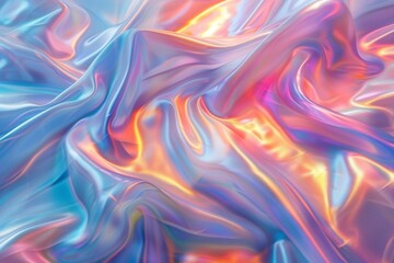 Vibrant Holographic Vortex Background with Soft Colors and Fluid Motion, Ideal for Digital Art, Wallpaper, and Contemporary Design Projects.